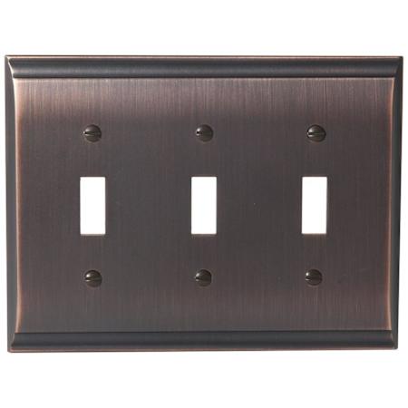 Amerock Candler Triple Toggle Switch Plate Oil Rubbed Bronze