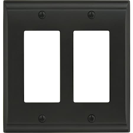 Amerock Candler Double Rocker / GFI Outlet Wall Plate Black Bronze