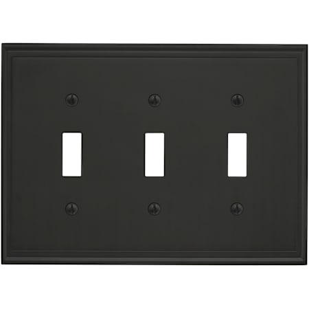 Amerock Mulholland Triple Switch Outlet Wall Plate Black Bronze