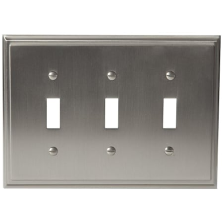 Amerock Mulholland Triple Toggle Switch Plate Satin Nickel