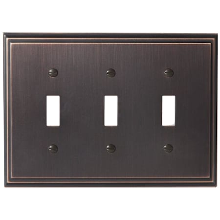 Amerock Mulholland Triple Toggle Switch Plate Oil Rubbed Bronze