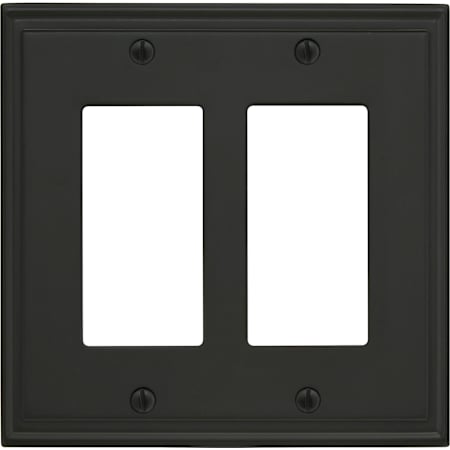 Amerock Mulholland Double Rocker / GFI Outlet Wall Plate Black Bronze