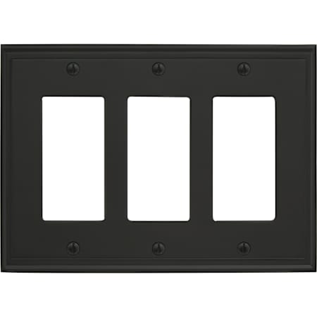 Amerock Mulholland Triple Rocker / GFI Outlet Wall Plate Black Bronze