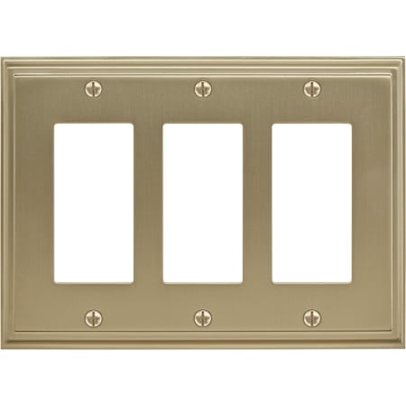 Amerock Mulholland Triple Rocker / GFI Outlet Wall Plate Golden Champagne