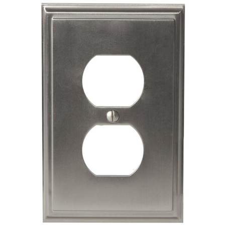 Amerock Mulholland Double Outlet Switch Plate Satin Nickel