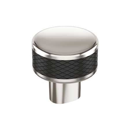 Amerock Esquire 1-1/4 Inch Mushroom Cabinet Knob Polished Nickel / Black Bronze