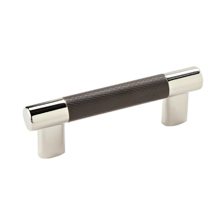 Amerock Esquire 3-3/4 Inch Center to Center Bar Cabinet Pull Polished Nickel / Black Bronze