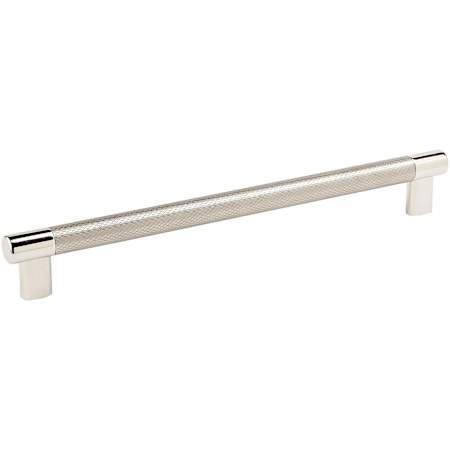 Amerock Bronx 10-1/16 Inch Center to Center Bar Cabinet Pull Polished Nickel / Stainless Steel