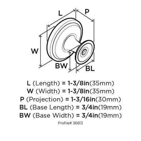 Amerock-BP36613-Dimensions of Back View