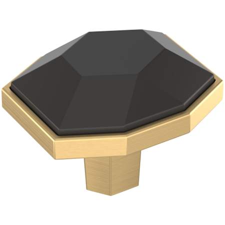 Amerock Carrione 1-3/8 Inch Geometric Cabinet Knob Black Bronze / Champagne Bronze