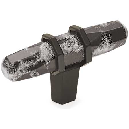 Amerock Carrione 9/16 Inch Bar Cabinet Knob Marble Black / Black Bronze