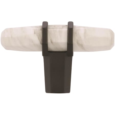 Amerock Carrione 9/16 Inch Bar Cabinet Knob Marble White / Black Bronze