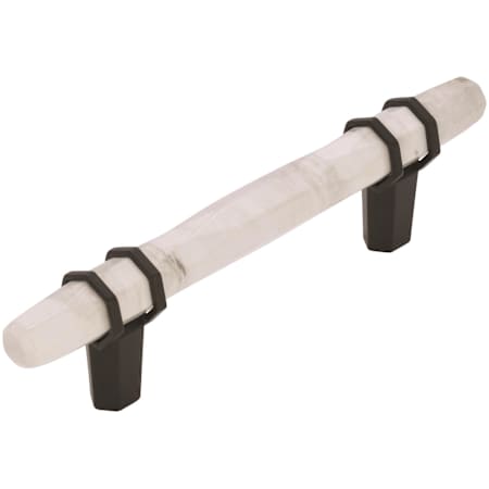 Amerock Carrione 3-3/4 Inch Center to Center Designer Cabinet Pull Marble White / Black Bronze
