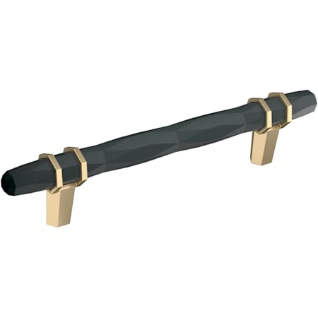Amerock London 5-1/16 Inch Center to Center Bar Cabinet Pull Black Bronze / Golden Champagne