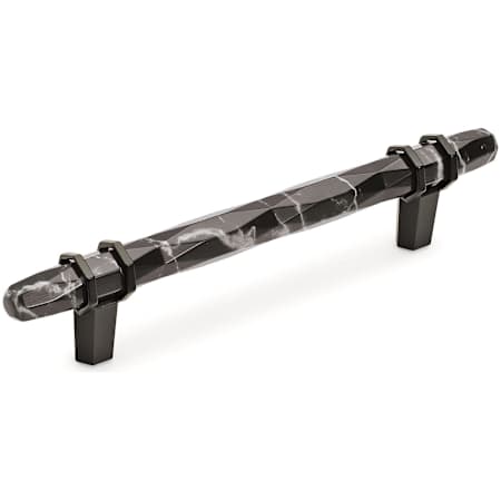 Amerock Carrione 5-1/16 Inch Center to Center Designer Cabinet Pull Marble Black / Black Bronze