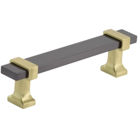 Amerock Overton 3-3/4 Inch Center to Center Bar Cabinet Pull Black Chrome / Brushed Gold