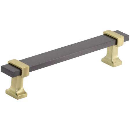 Amerock Overton 5-1/16 Inch Center to Center Bar Cabinet Pull Black Chrome / Brushed Gold