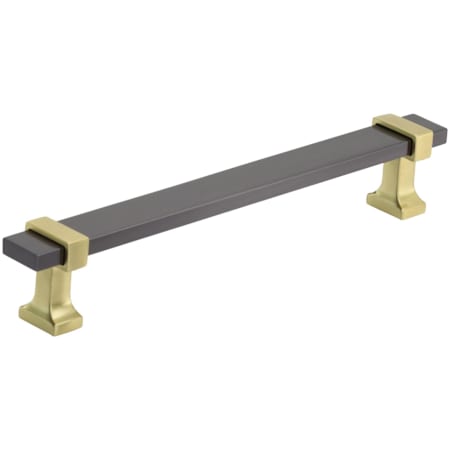 Amerock Overton 6-5/16 Inch Center to Center Bar Cabinet Pull Black Chrome / Brushed Gold