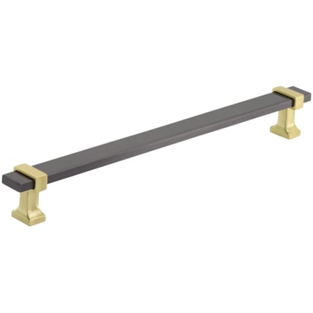 Amerock Overton 8-13/16 Inch Center to Center Bar Cabinet Pull Black Chrome / Brushed Gold