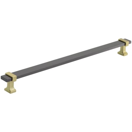 Amerock Overton 11-5/16 Inch Center to Center Bar Cabinet Pull Black Chrome / Brushed Gold