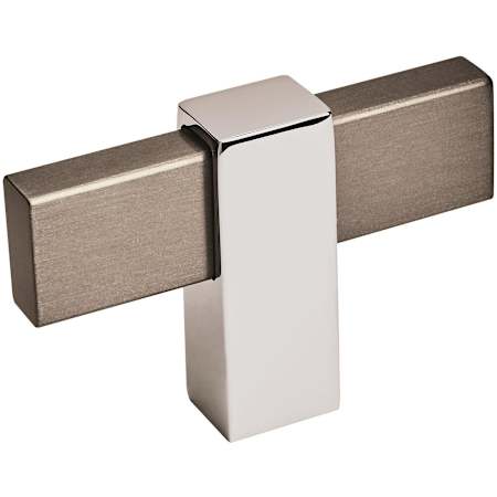 Amerock Mulino 5/16 Inch Bar Cabinet Knob Black Brushed Nickel / Polished Chrome
