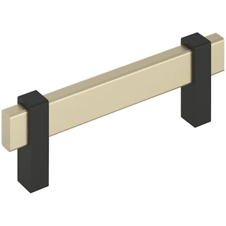 Amerock Mulino 3-3/4 Inch Center to Center Bar Cabinet Pull Golden Champagne / Matte Black