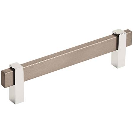 Amerock Mulino 5-1/16 Inch Center to Center Bar Cabinet Pull Black Brushed Nickel / Polished Chrome