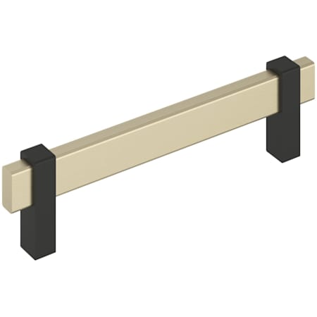 Amerock Mulino 5-1/16 Inch Center to Center Bar Cabinet Pull Golden Champagne / Matte Black