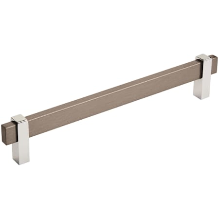 Amerock Mulino 7-9/16 Inch Center to Center Bar Cabinet Pull Black Brushed Nickel / Polished Chrome