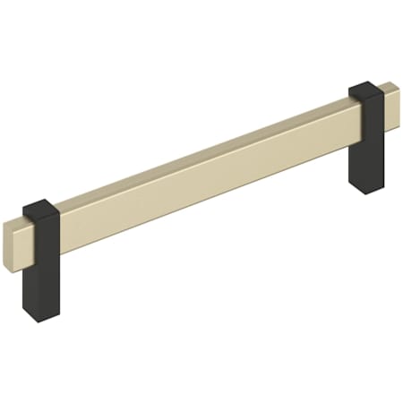 Amerock Mulino 6-5/16 Inch Center to Center Bar Cabinet Pull Golden Champagne / Matte Black