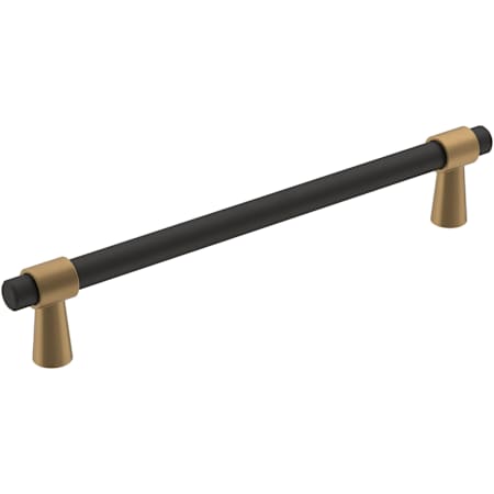 Amerock Mergence 6-5/16 Inch Center to Center Bar Cabinet Pull Matte Black / Champagne Bronze
