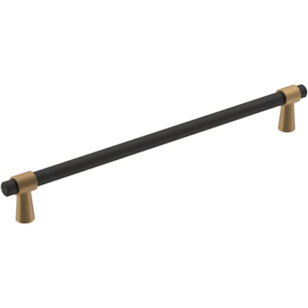Amerock Mergence 8-13/16 Inch Center to Center Bar Cabinet Pull Matte Black / Champagne Bronze