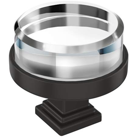 Amerock Glacio 1-1/2 Inch Mushroom Cabinet Knob Clear / Black Bronze