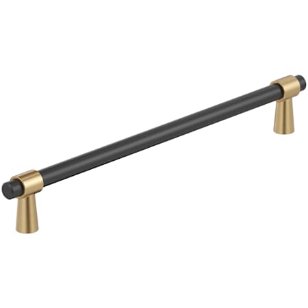 Amerock Mergence 10-1/16 Inch Center to Center Bar Cabinet Pull Matte Black / Champagne Bronze