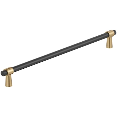 Amerock Mergence 12-5/8 Inch Center to Center Bar Cabinet Pull Matte Black / Champagne Bronze
