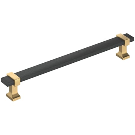 Amerock Overton 7-9/16 Inch Center to Center Bar Cabinet Pull Brushed Matte Black / Champagne Bronze
