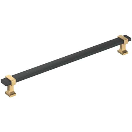 Amerock Overton 10-1/16 Inch Center to Center Bar Cabinet Pull Brushed Matte Black / Champagne Bronze
