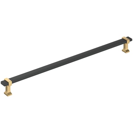 Amerock Overton 18 Inch Center to Center Bar Appliance Pull Brushed Matte Black / Champagne Bronze