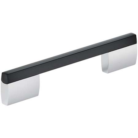 Amerock Claremont 6-5/16 Inch Center to Center Bar Cabinet Pull Polished Chrome / Matte Black