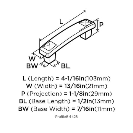 Amerock-BP4428-Dimensions of Angle View