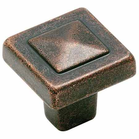Amerock Forgings 1-1/8 Inch Square Cabinet Knob Rustic Bronze
