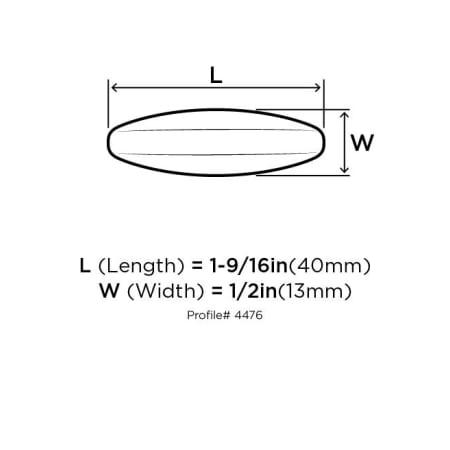 Amerock-BP4476-Dimensions of Top View