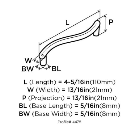 Amerock-BP4478-Dimensions of Angle View