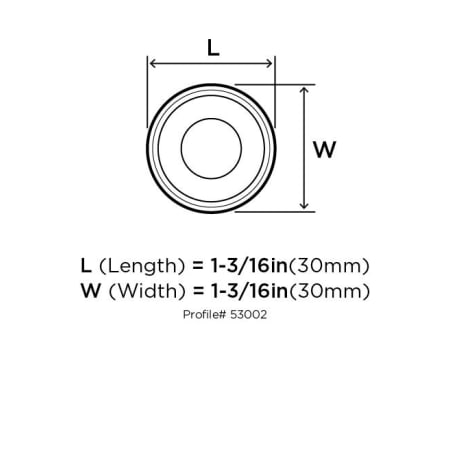 Amerock-BP53002-Dimensions of Top View