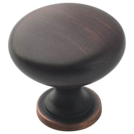 Amerock Everyday Heritage 1-1/4 Inch Diameter Mushroom Cabinet Knob - Package of 5 Oil Rubbed Bronze