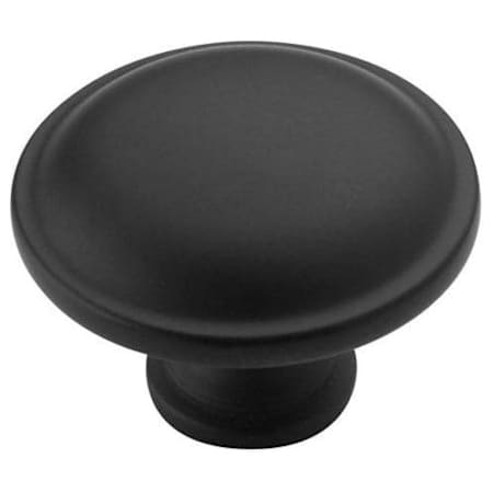 Amerock Everyday Heritage 1-1/4 Inch Diameter Mushroom Cabinet Knob - Package of 25 Flat Black
