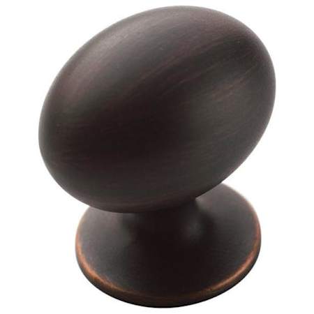Amerock Everyday Heritage 1-3/8 Inch Long Oval Cabinet Knob - Pack of 25 Oil Rubbed Bronze