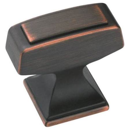 Amerock Mulholland 1-1/4 Inch Long Rectangular Cabinet Knob - Package of 10 Oil Rubbed Bronze