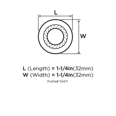 Amerock-BP53471-Dimensions of Top View