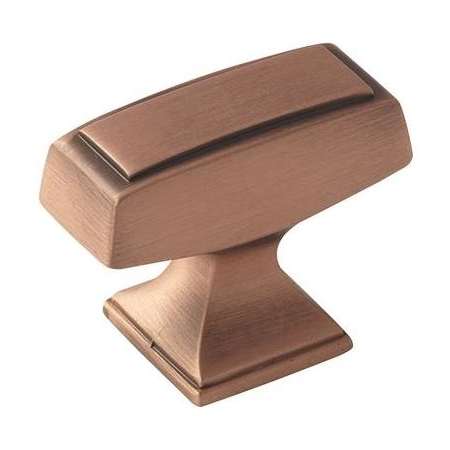 Amerock Mulholland 1-1/2 Inch Rectangular Cabinet Knob Brushed Copper